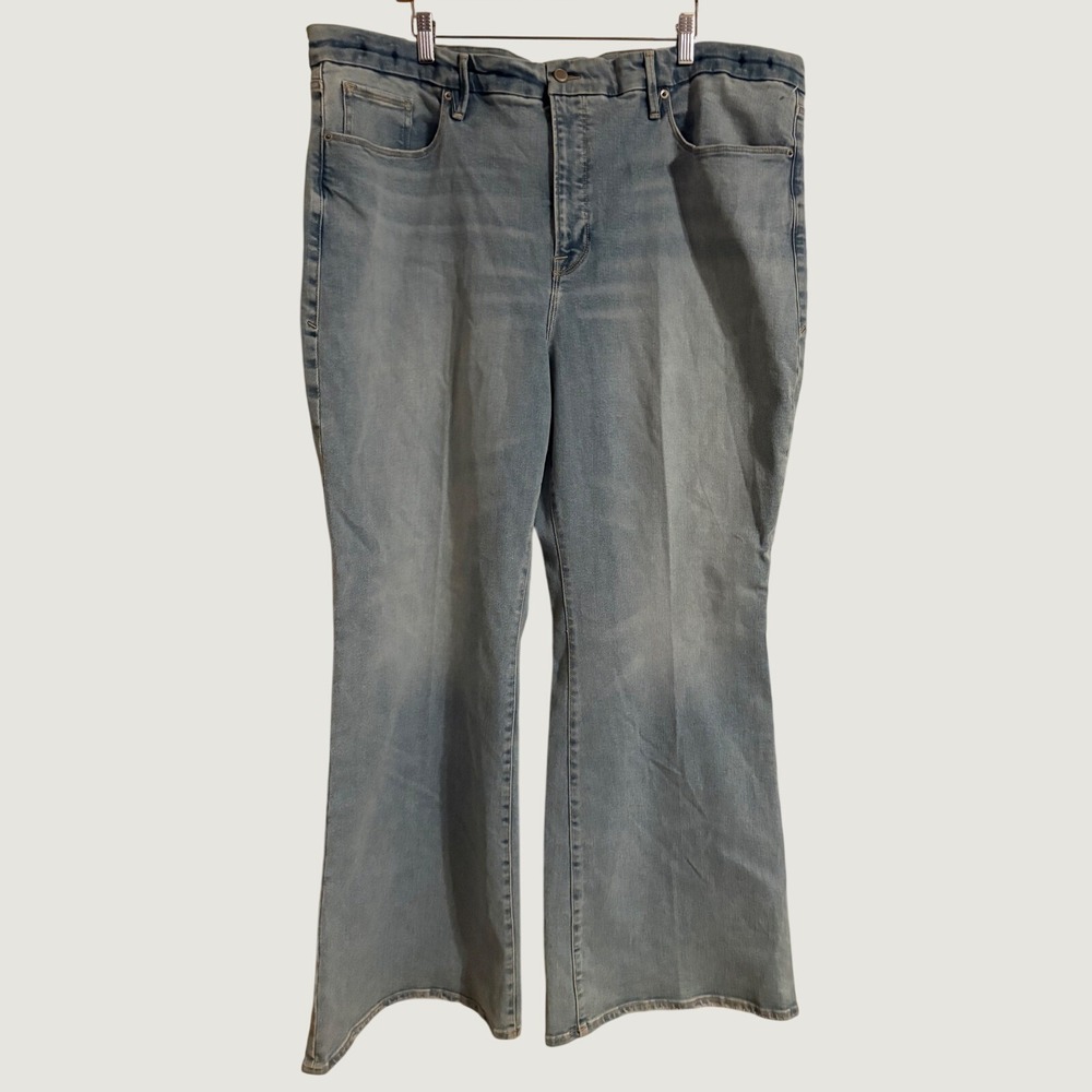 Good American Good Legs Flare Women 24 Blue New High Rise Gap-Proof Denim Jeans
